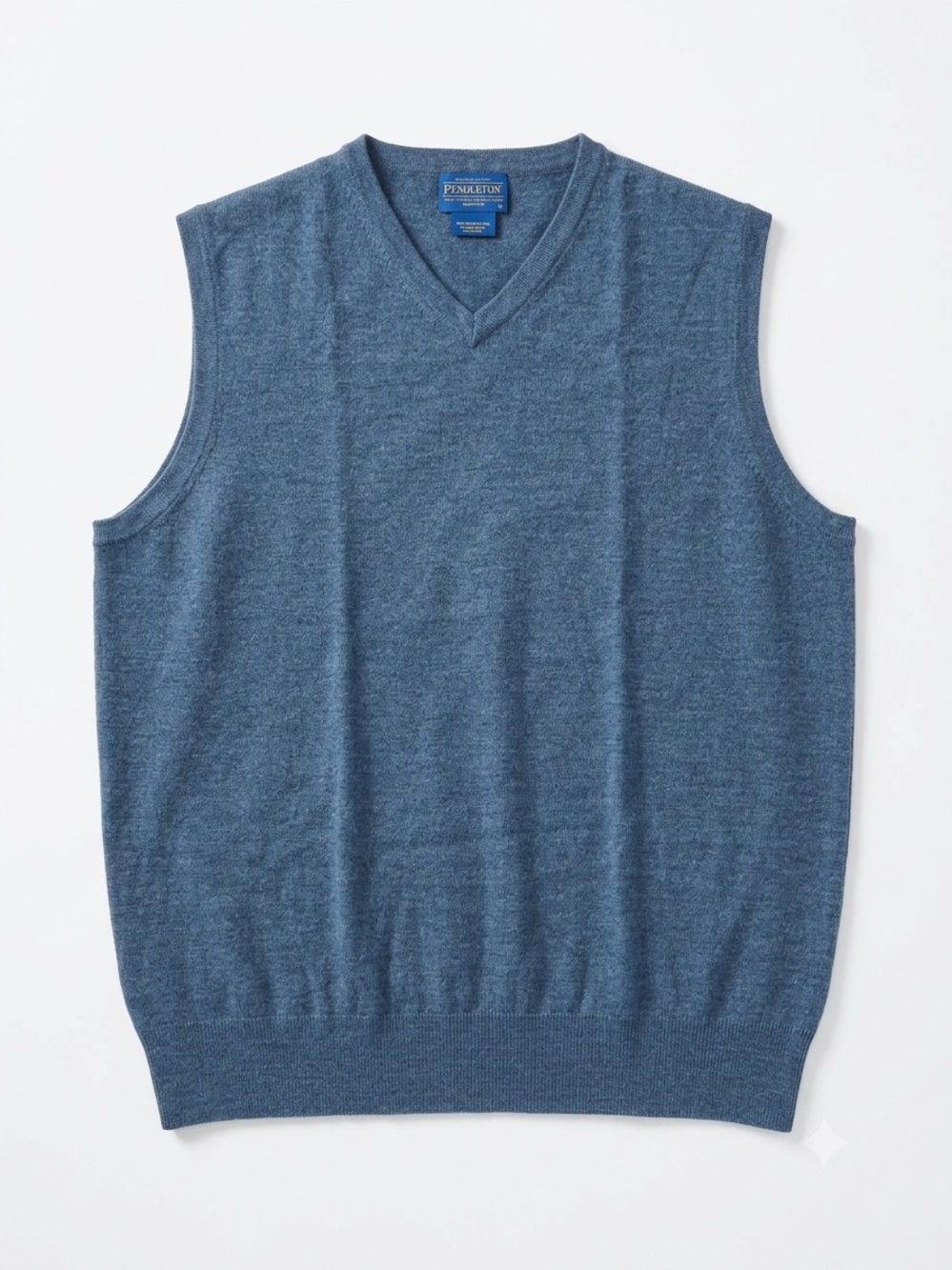 Pendleton Men's Blue V-Neck Wool Sweater Vest